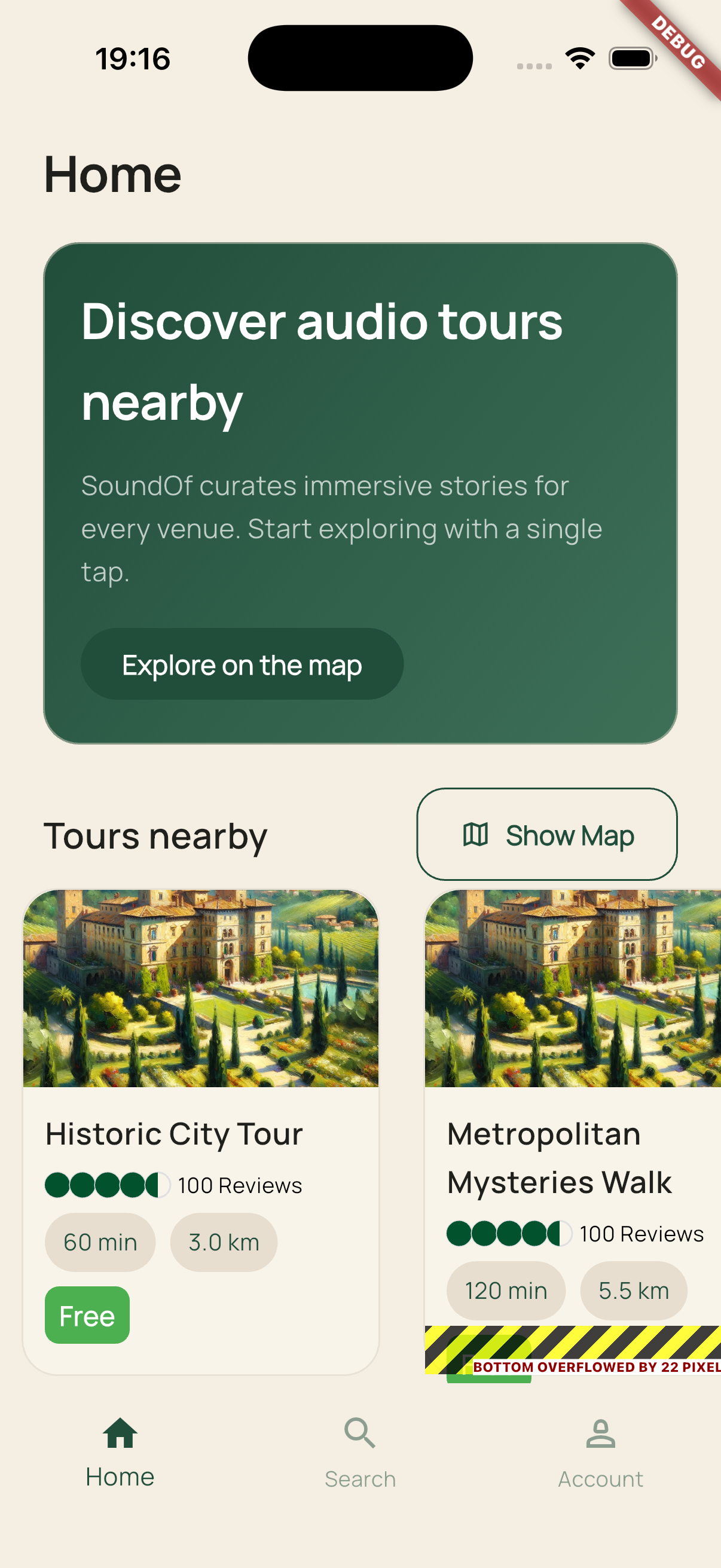 EchoTours App Interface